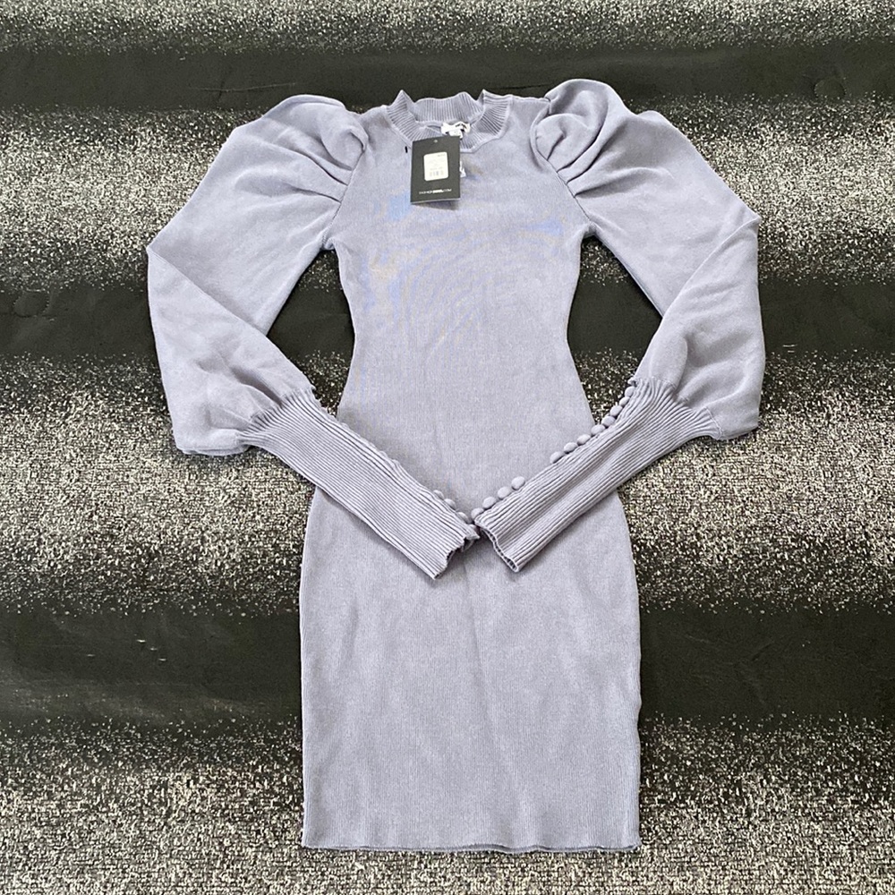 Blue Mini Sweater Dress